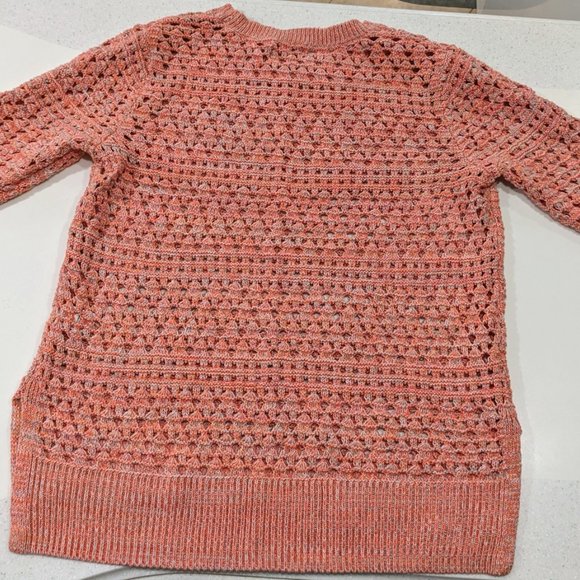 Croft & Barrow Coral Knit Open Weave Sweater Sz Large - Picture 2 of 5